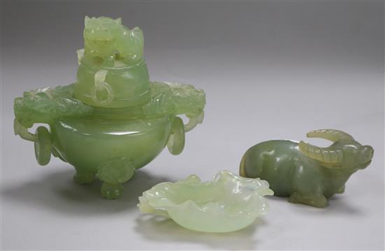 Three jade carvings